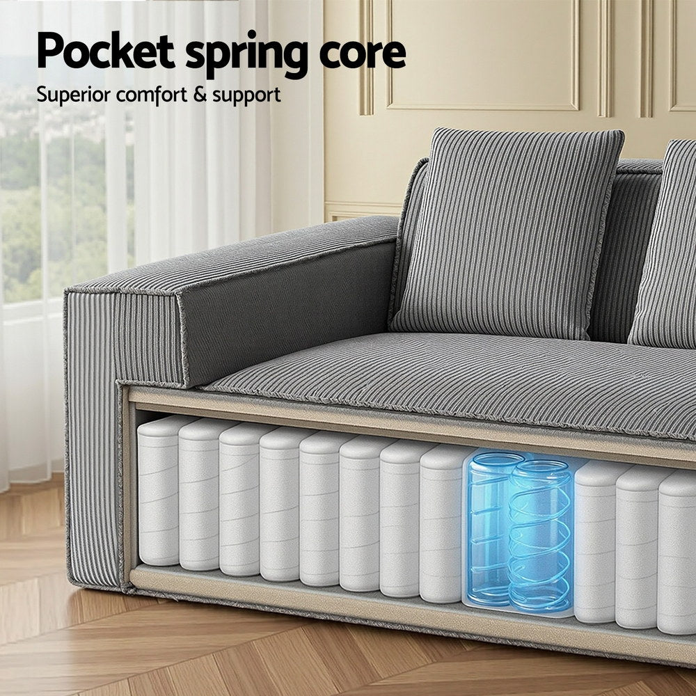 Artiss 2 Seater Sofa Loveseat Sofas Bed Couch No Assembly Corduroy Small Couches Apartement-3