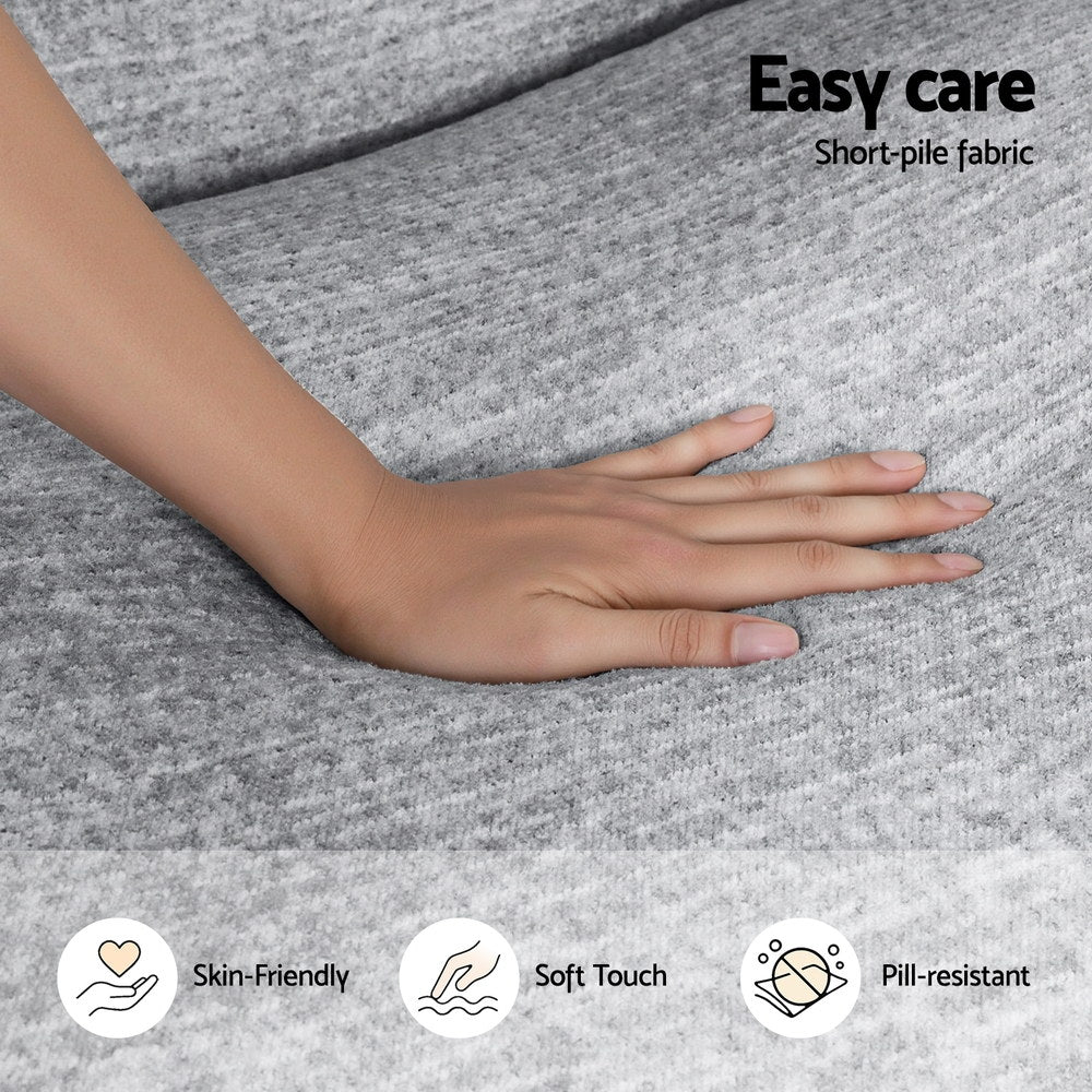 Artiss 2 Seater Sofa Modular Sectional Sofas Couch Bed No Assembly Living Room Grey-4