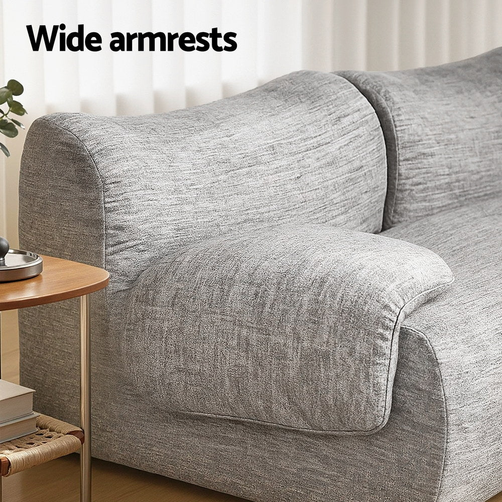 Artiss 2 Seater Sofa Modular Sectional Sofas Couch Bed No Assembly Living Room Grey-5