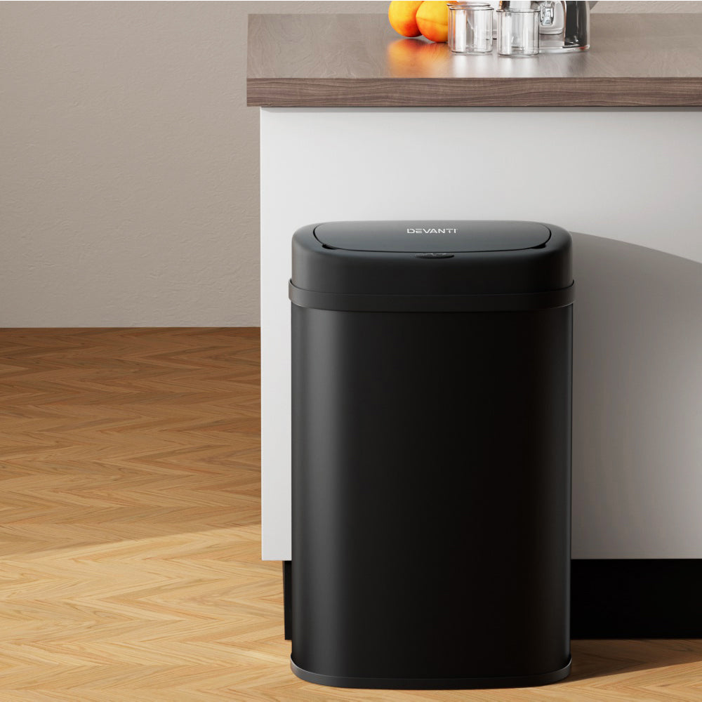 Devanti 50L Sensor Bin Motion Rubbish Automatic Black-7