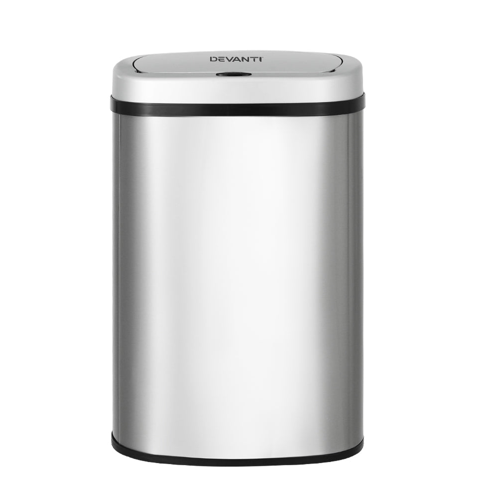 Devanti 50L Sensor Bin Motion Rubbish Automatic Silver-0