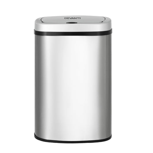 Devanti 50L Sensor Bin Motion Rubbish Automatic Silver-0