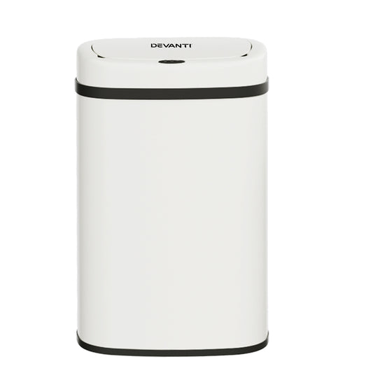 Devanti 50L Sensor Bin Motion Rubbish Automatic White-0