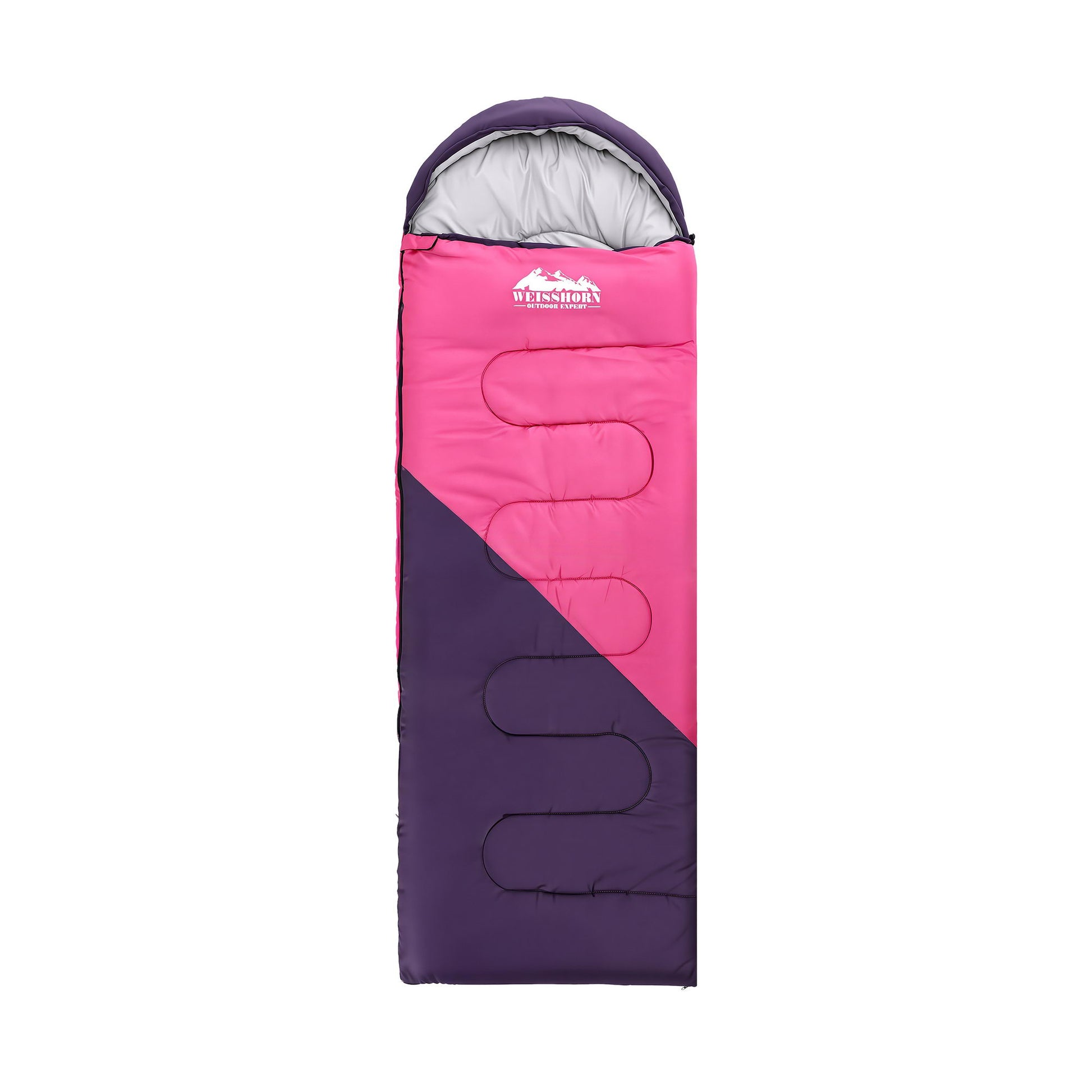 Weisshorn Sleeping Bag Single 213cm Thermal Camping Hiking Pink-2