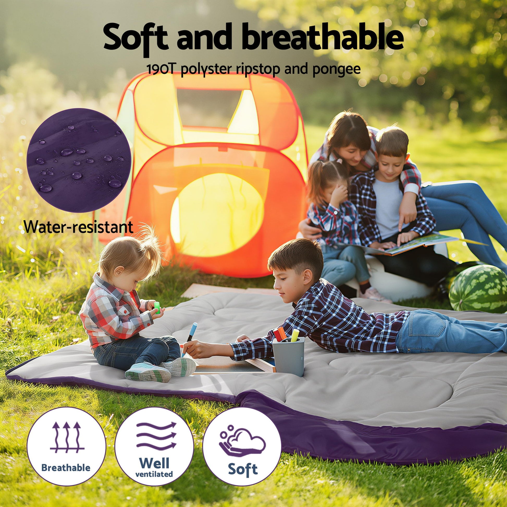 Weisshorn Sleeping Bag Single 213cm Thermal Camping Hiking Pink-5