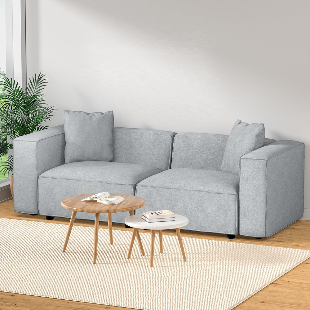 Artiss Modular Sofa Chaise Set 2-Seater Grey-6