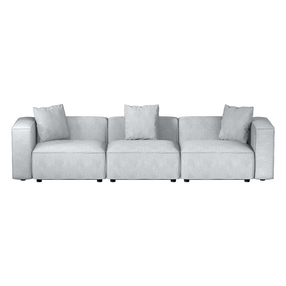 Artiss Modular Sofa Chaise Set 3-Seater Grey-2