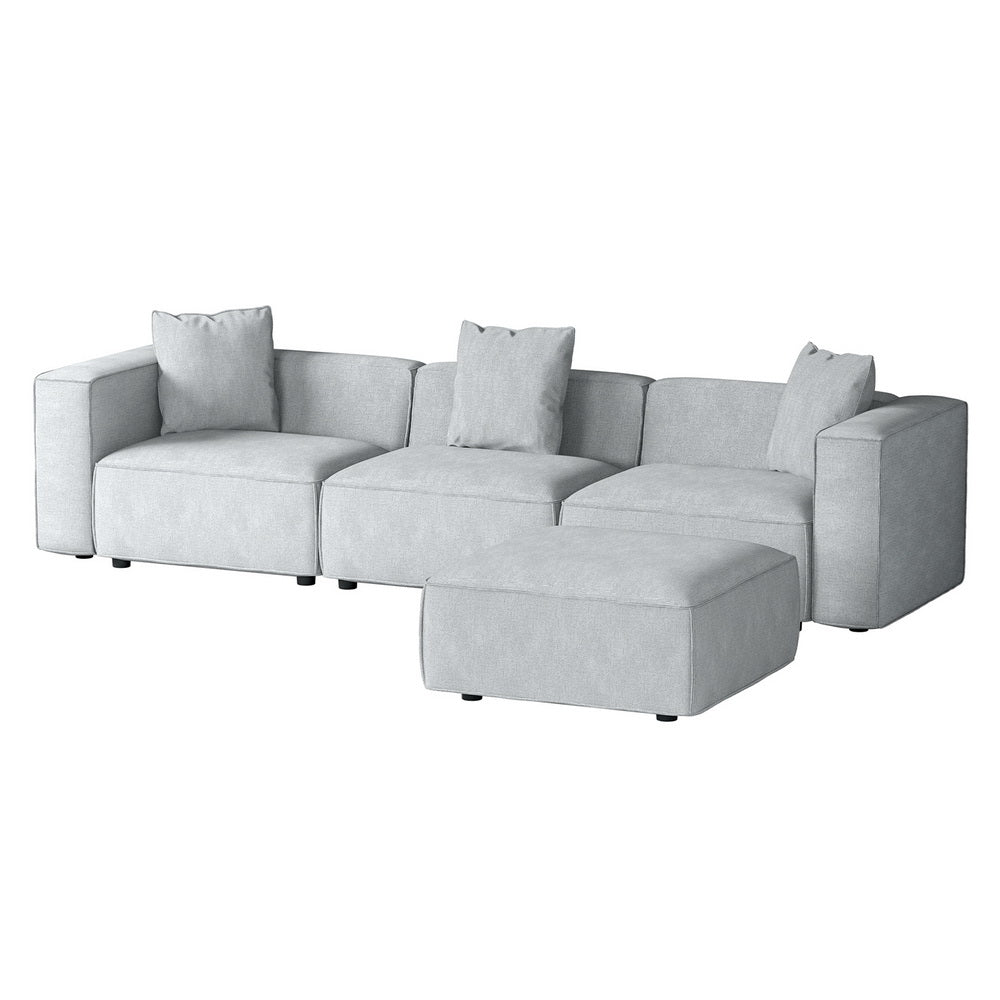 Artiss Modular Sofa Chaise Set 4-Seater Grey-0