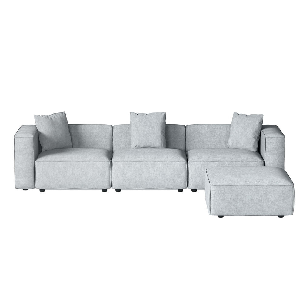 Artiss Modular Sofa Chaise Set 4-Seater Grey-2