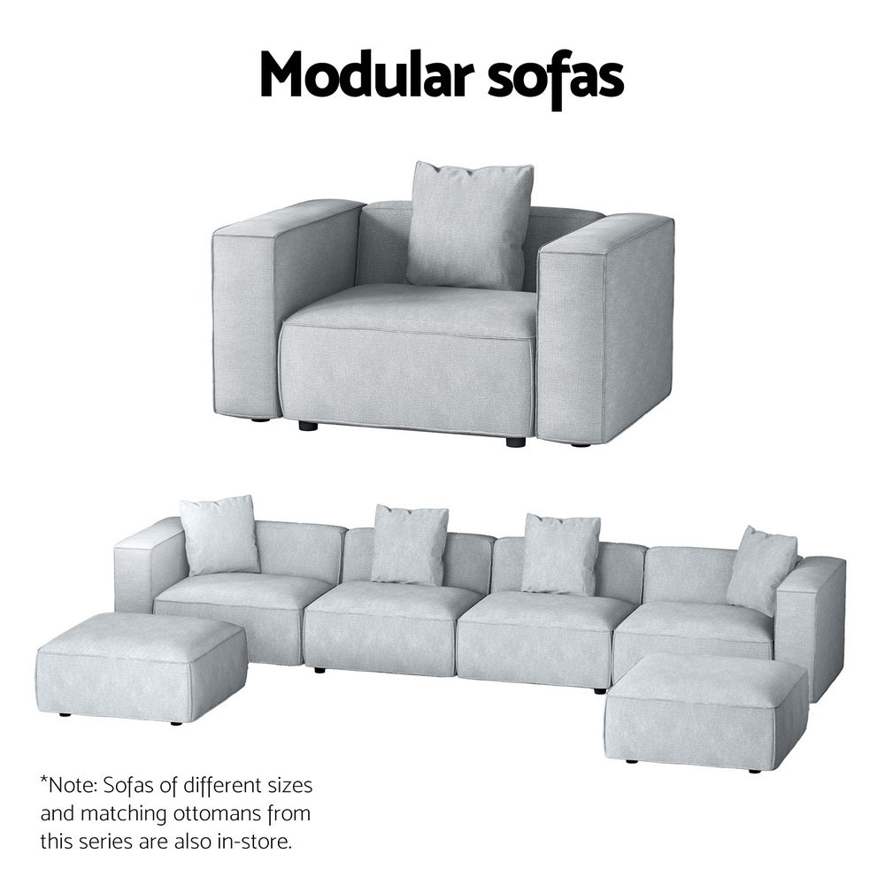 Artiss Modular Sofa Chaise Set 4-Seater Grey-5