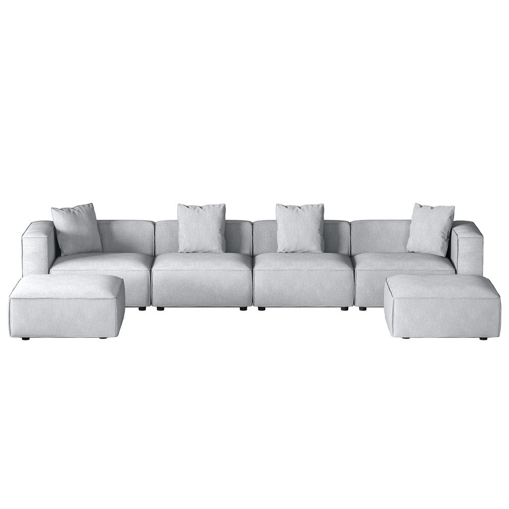 Artiss Modular Sofa Chaise Set 6-Seater Grey-2