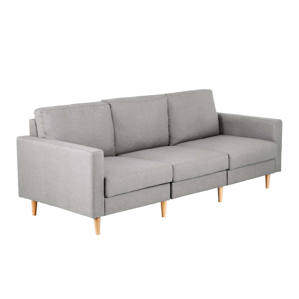 Artiss 3 Seater Sofa 225cm Linen Fabric Grey-2