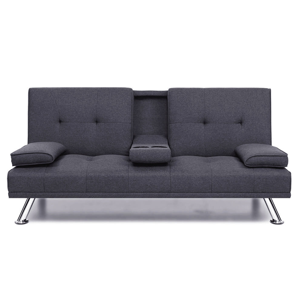 Artiss Sofa Bed 175CM Dark Grey Fabric-0