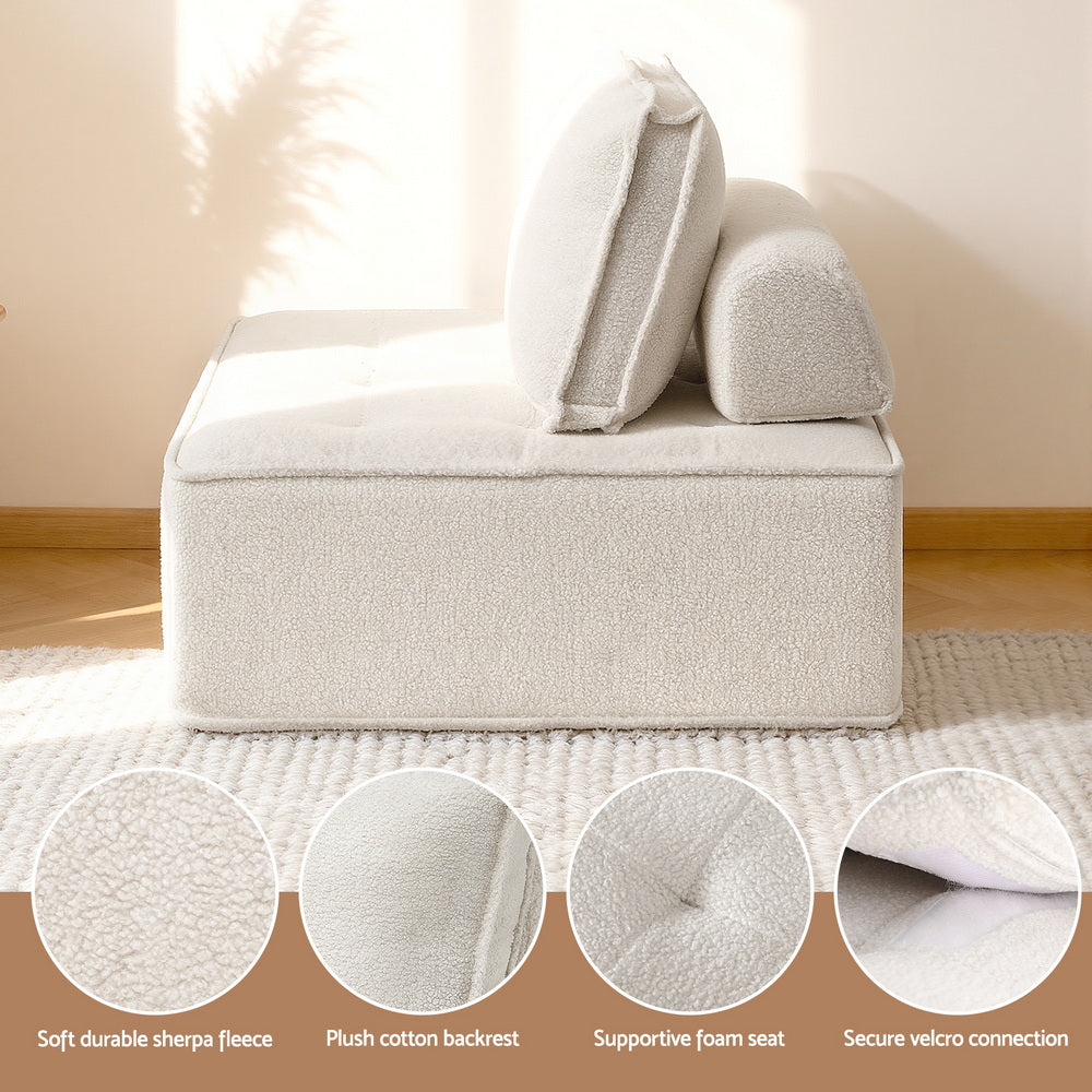 Artiss Floor Sofa Lounge Chair 4 Seater with Pillow-4