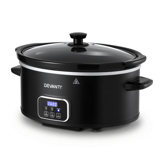 Devanti 5.6L Slow Cooker Electric Multi Cooker with 3 Heat Settings and Keep Warm Function