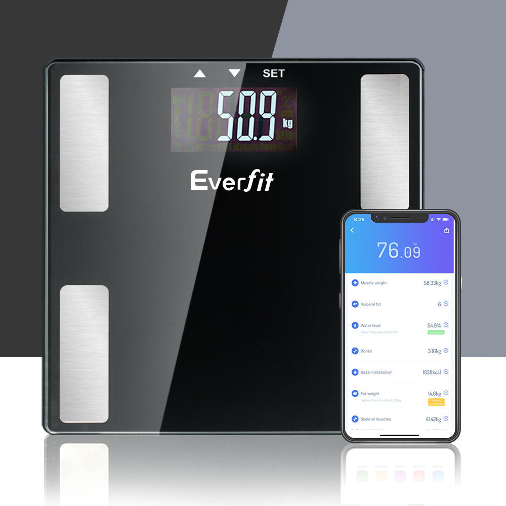 Everfit Body Fat Bathroom Scale Weighing Wireless Bluetooth Gym 180KG-6