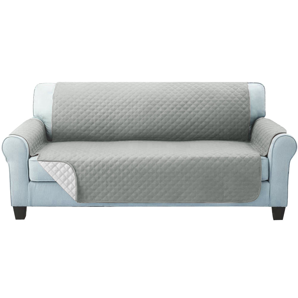 Artiss Sofa Cover Couch Covers 3 Seater Quilted Grey-2