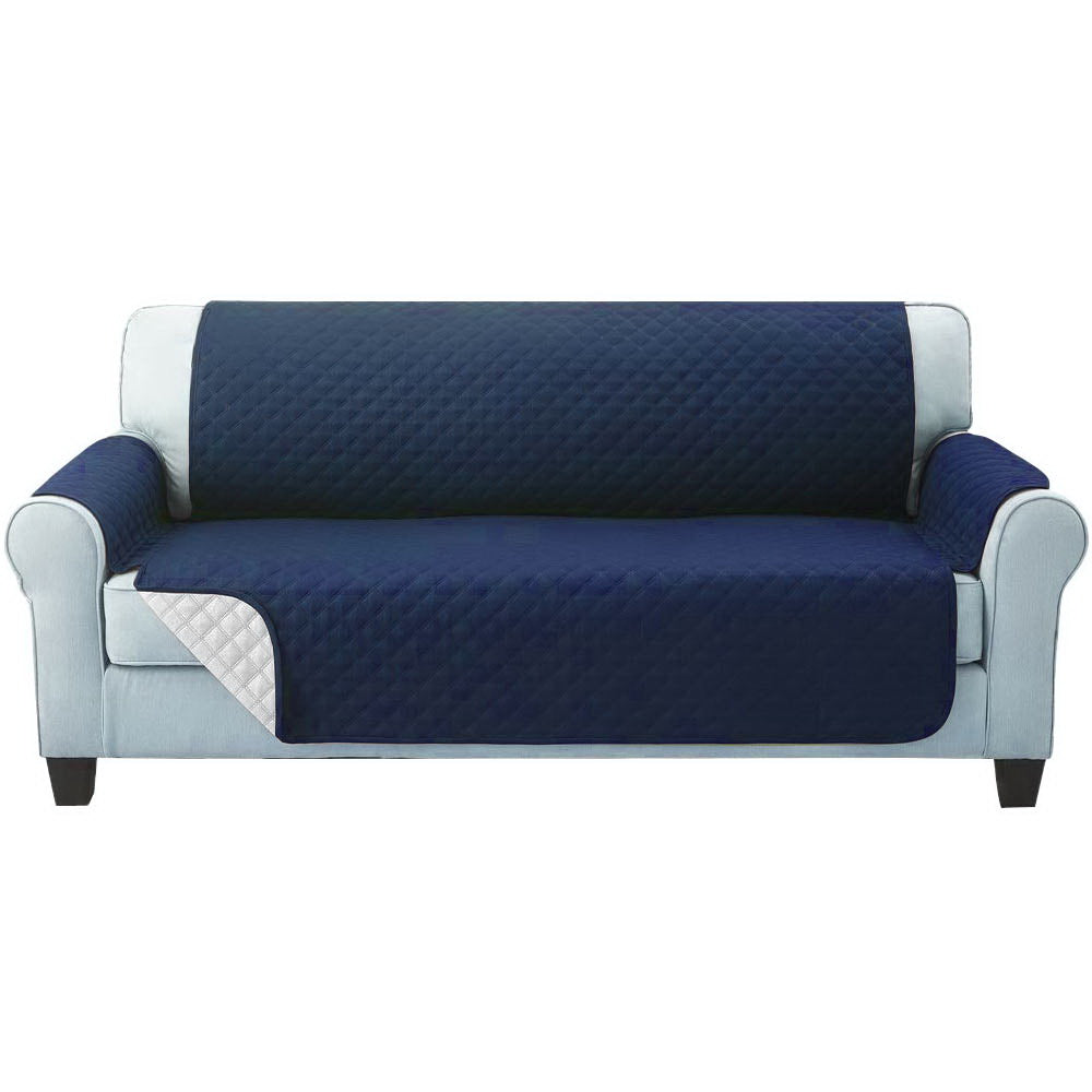 Artiss Sofa Cover Couch Covers 3 Seater Quilted Navy-2