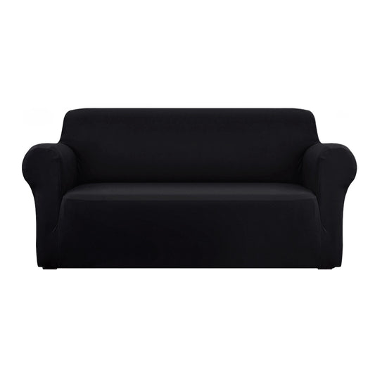 Artiss Sofa Cover Couch Covers 3 Seater Stretch Black-0