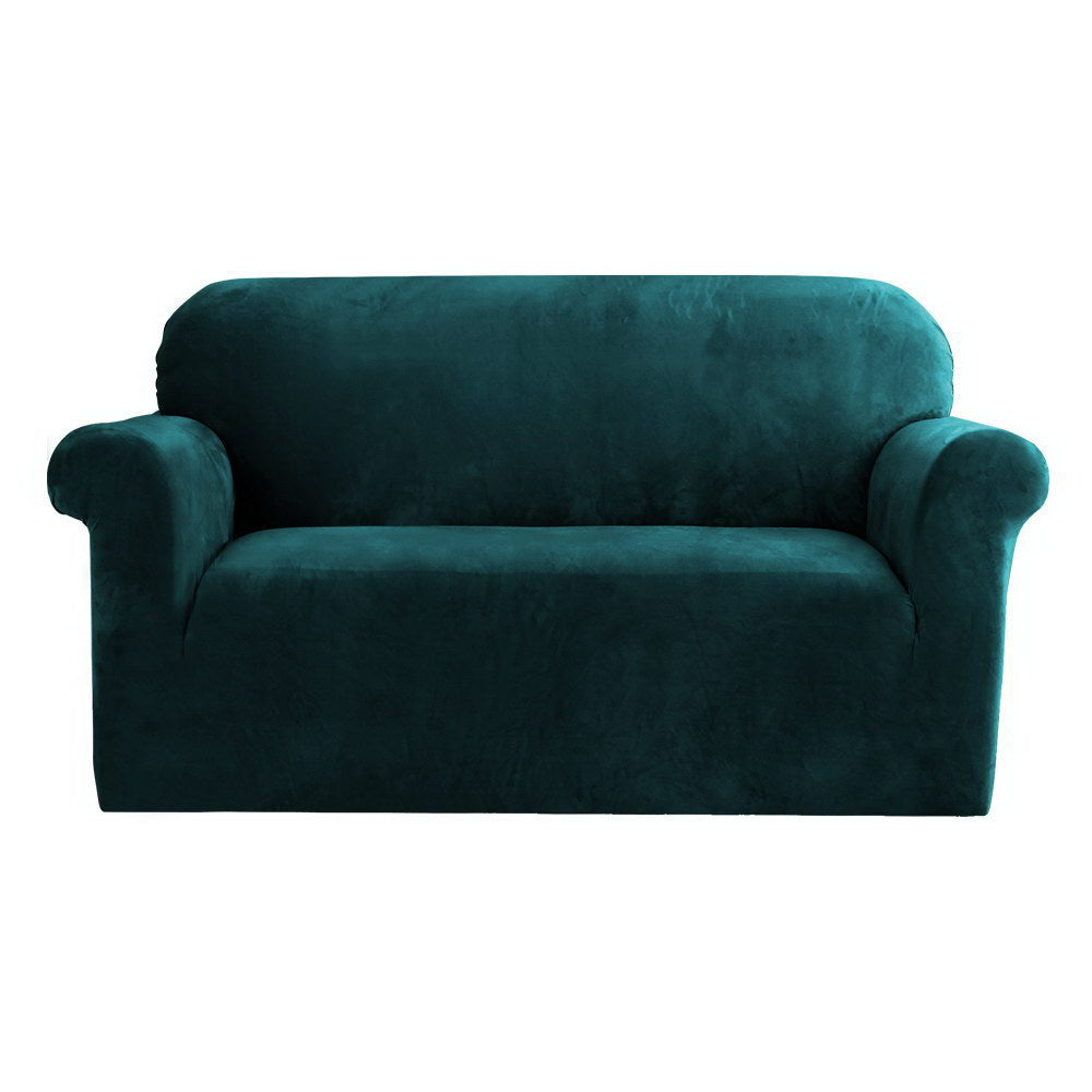 Artiss Sofa Cover Couch Covers 2 Seater Velvet Agate Green-0