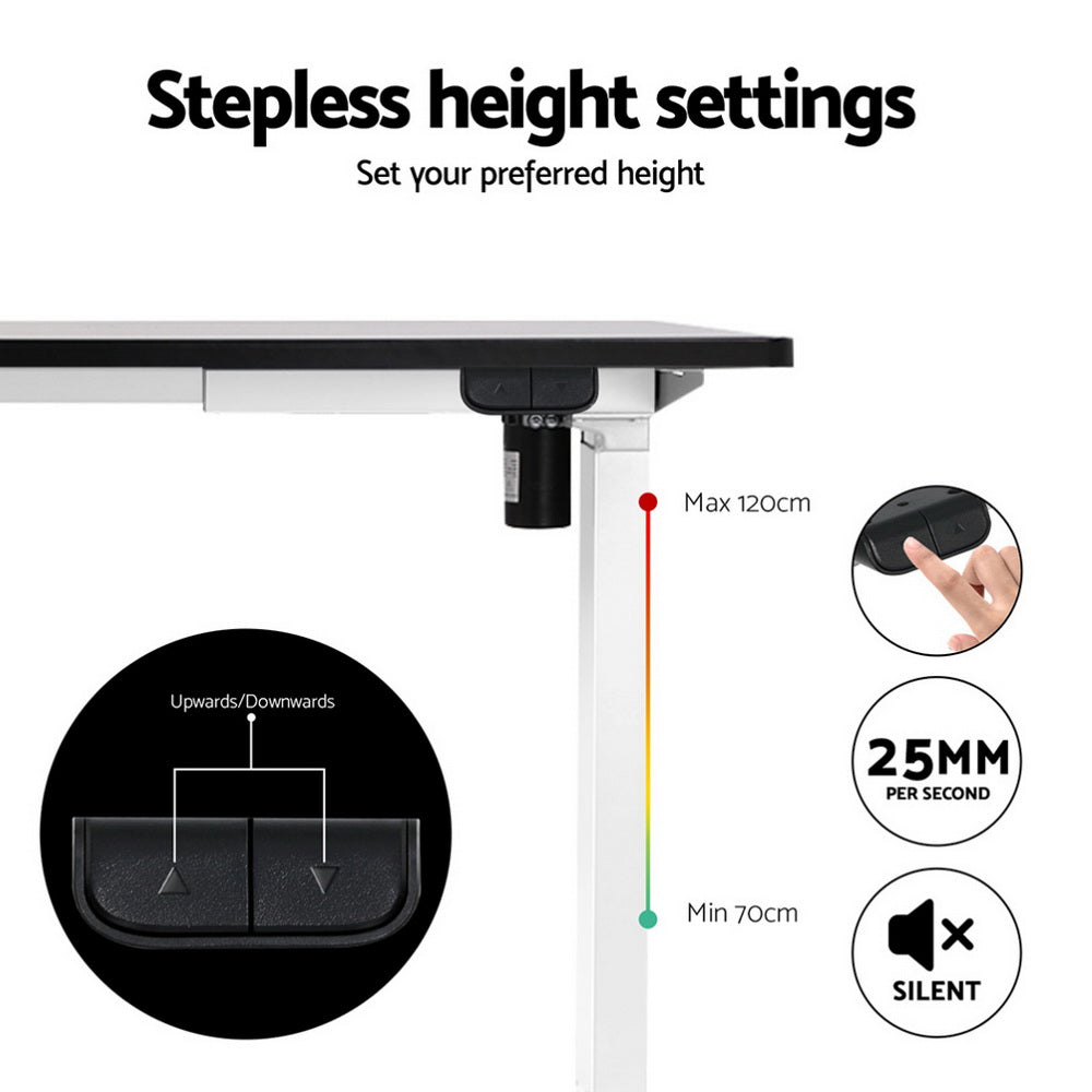 140cm Artiss Electric Standing Desk with Mini Pedal Exercise Bike Home Office-5