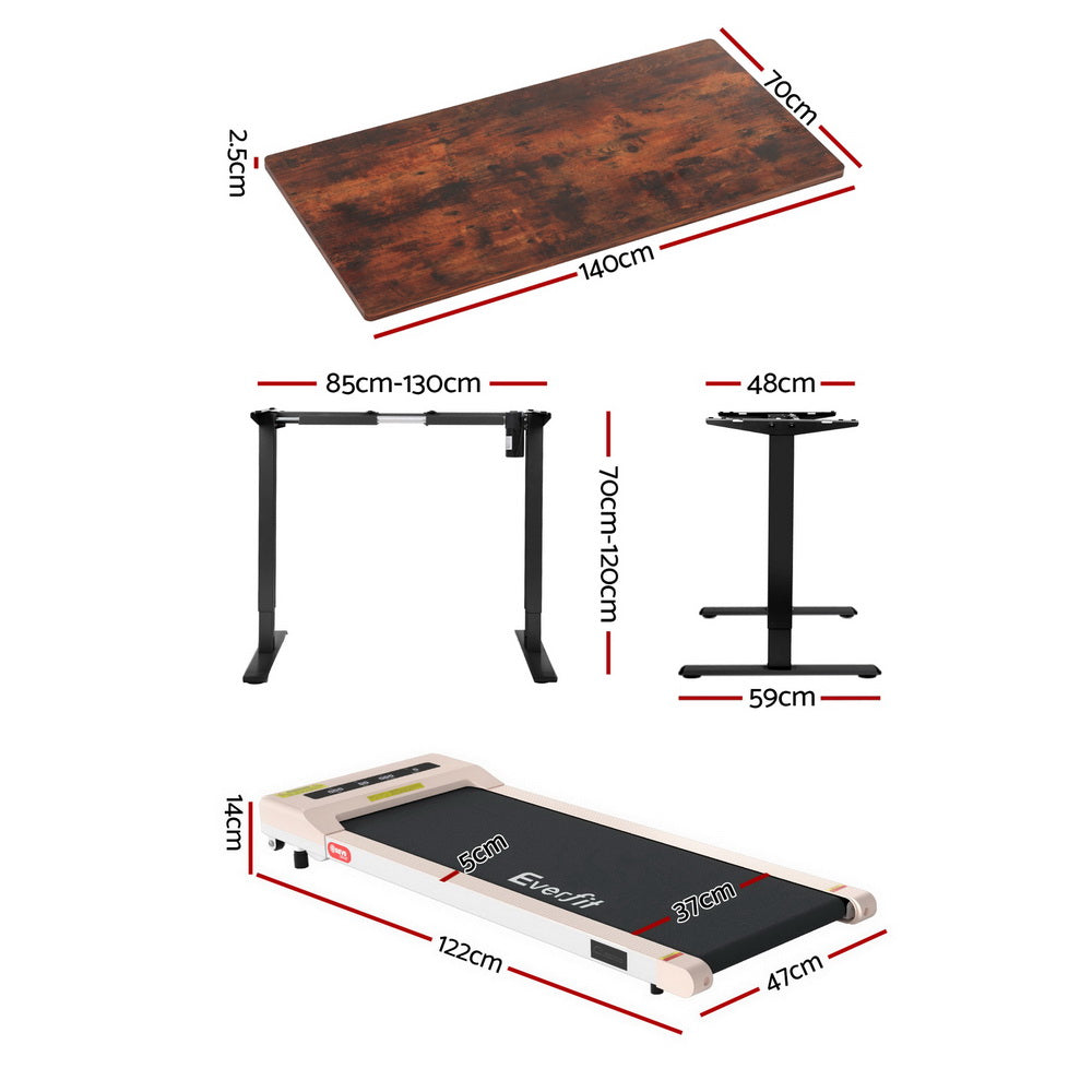 Artiss 360mm Treadmill Electric Walking Pad with 140cm Automatic Standing Desk-1