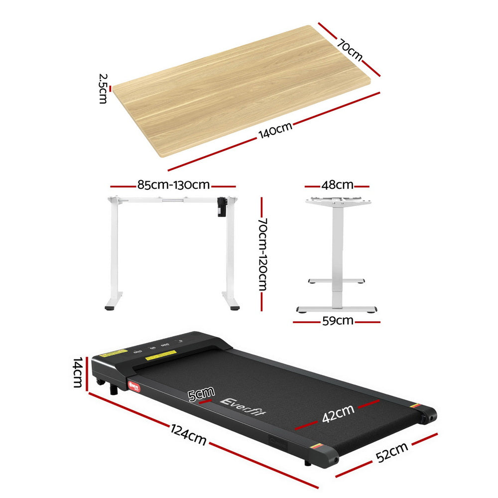 Artiss Electric Treadmill with 140cm Automatic Standing Desk Walking Pad 400mm-1