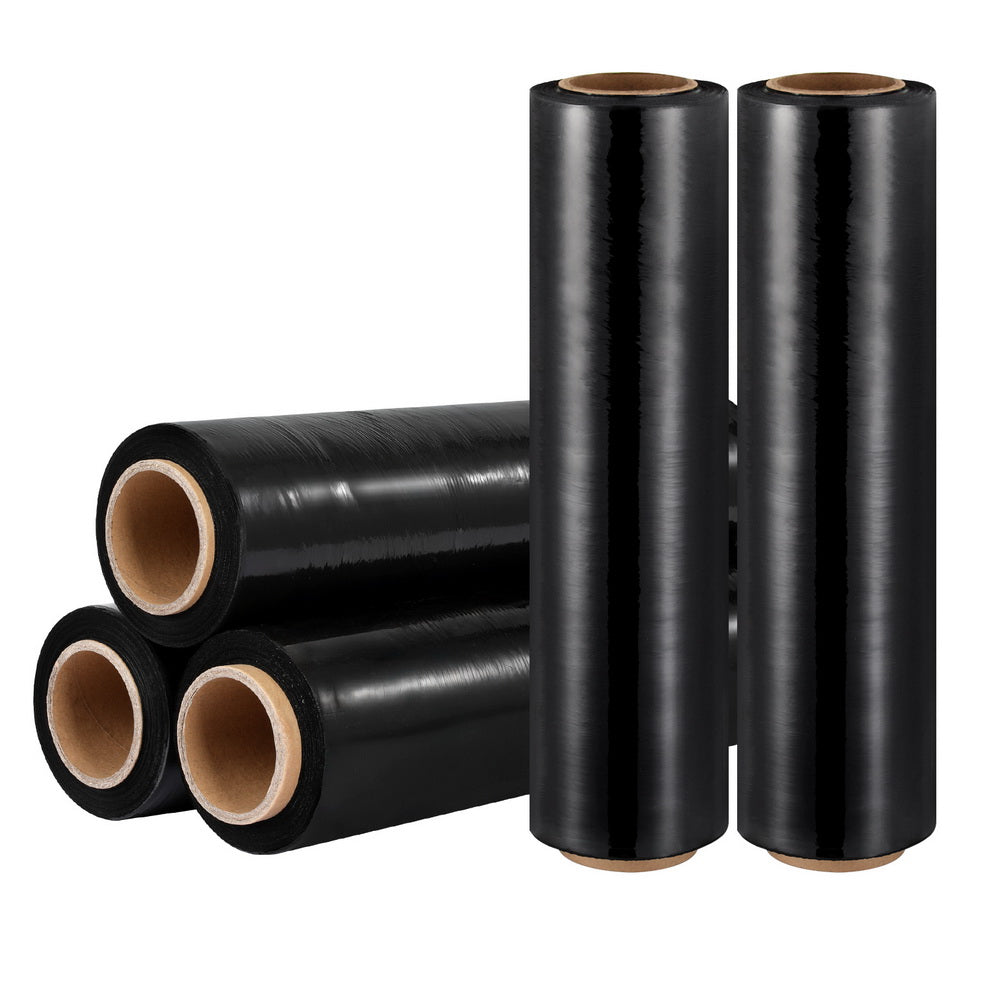 500mm x 400m Stretch Film Pallet Shrink Wrap 5 Rolls Package Use Plastic Black-0