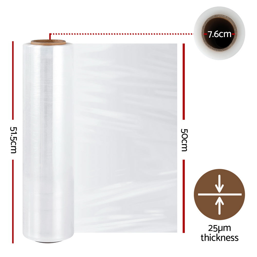 500mm x 400m Stretch Film Pallet Shrink Wrap 5 Rolls Package Use Plastic Clear-1