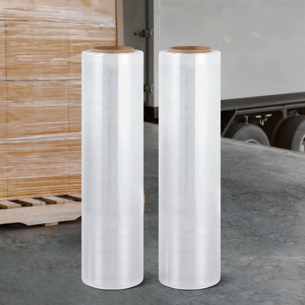 500mm x 400m Stretch Film Pallet Shrink Wrap 2 Rolls Package Use Plastic Clear-6