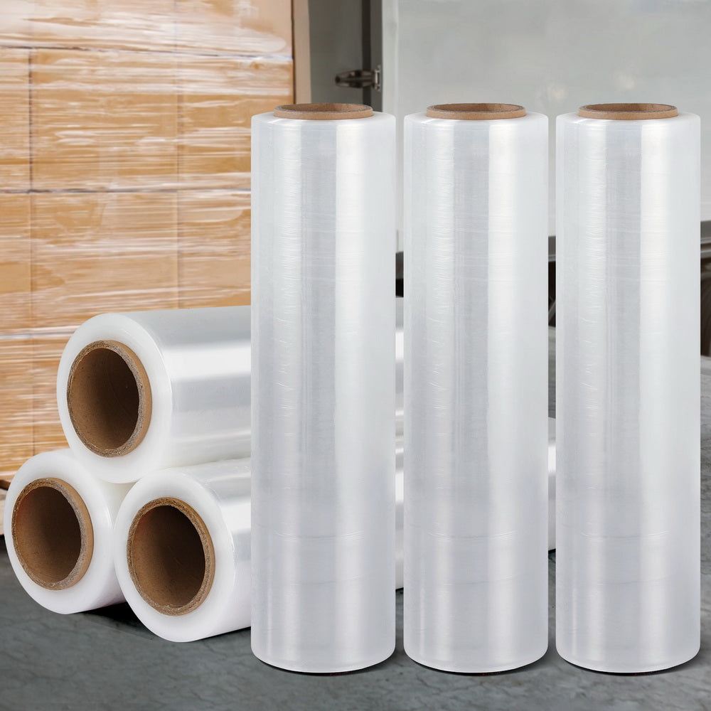 500mm x 400m Stretch Film Pallet Shrink Wrap 6 Rolls Package Use Plastic Clear-6