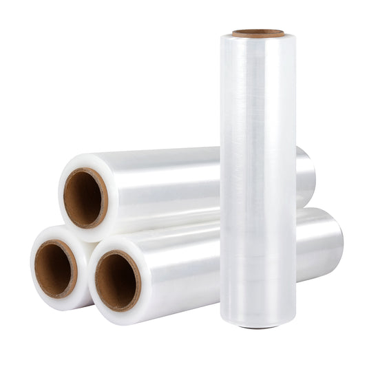 500mm x 400m Stretch Film Pallet Shrink Wrap 4 Rolls Package Use Plastic Clear-0