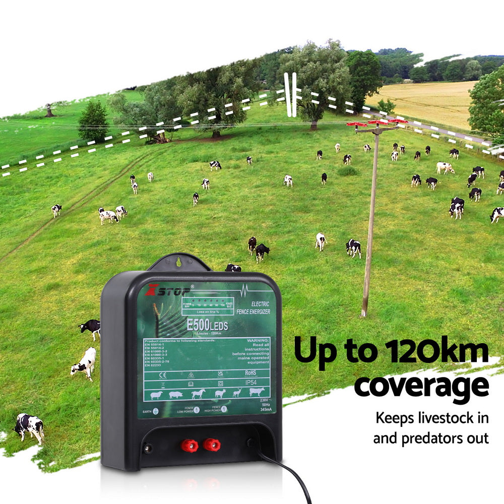 XSTOP Electric Fence Energiser 5J 220-240V 120km-4