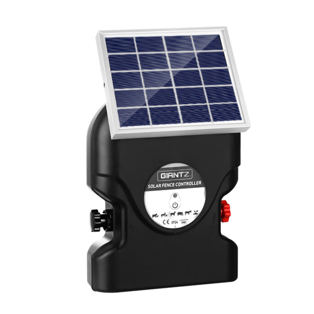 Giantz Fence Energiser 15KM Solar Powered 0.8J Electric-2