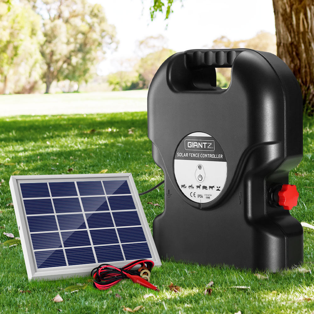 Giantz Fence Energiser 15KM Solar Powered 0.8J Electric-7