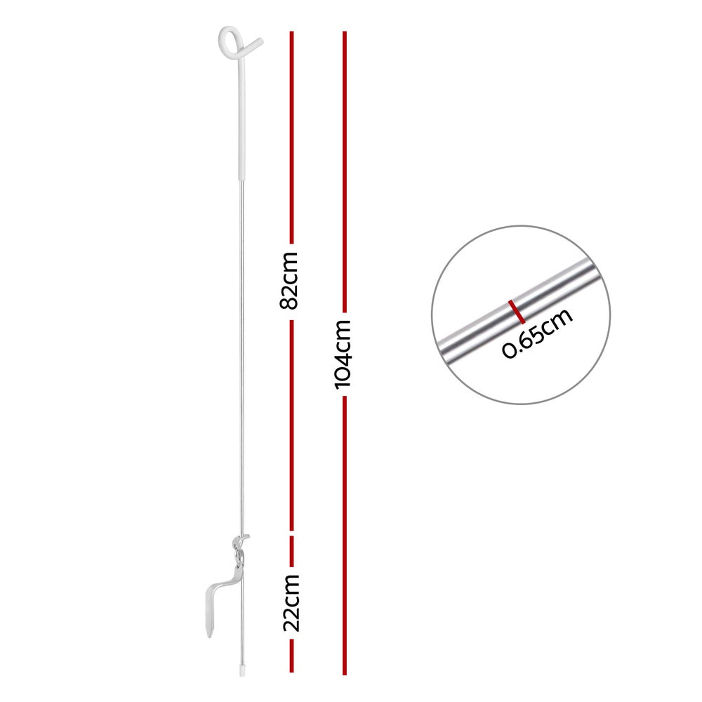 Giantz 20x Electric Fence Pigtail Posts Steel Tape Fencing-1