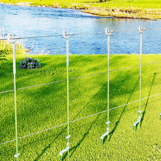 Giantz 20x Electric Fence Pigtail Posts Steel Tape Fencing-0
