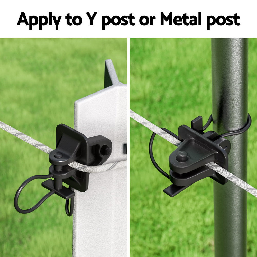 Giantz Electric Fence Insulators 200pcs Pinlock Black-4