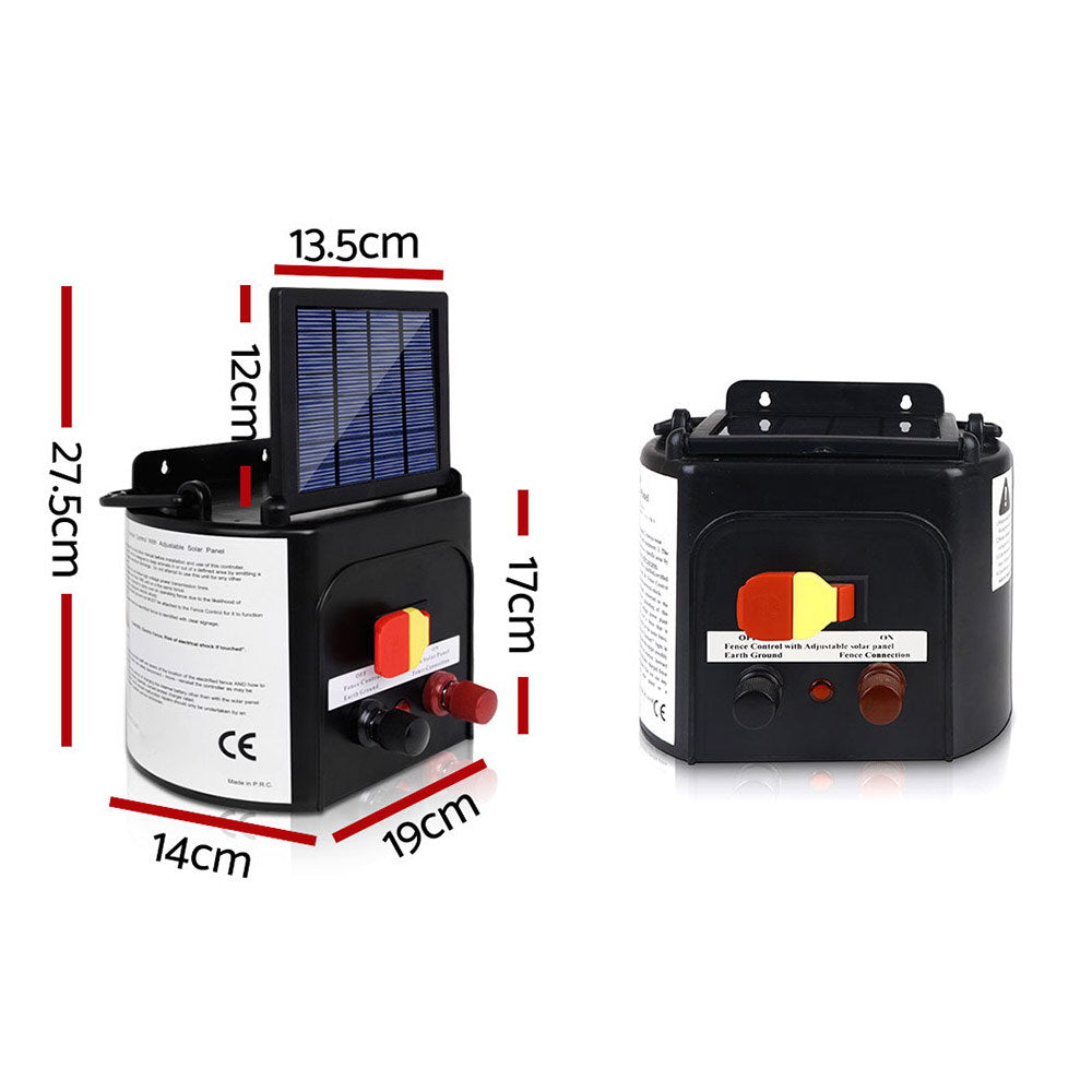 Giantz Fence Energiser 3KM Solar Powered 0.1J Electric Fencing Charger-1