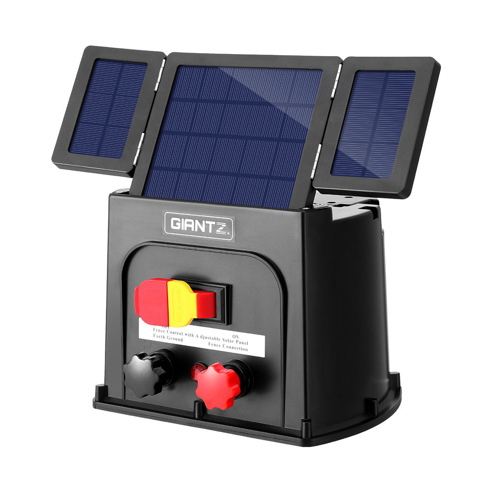 Giantz 3km Electric Fence Energiser PET Solar Energizer 0.1J-0