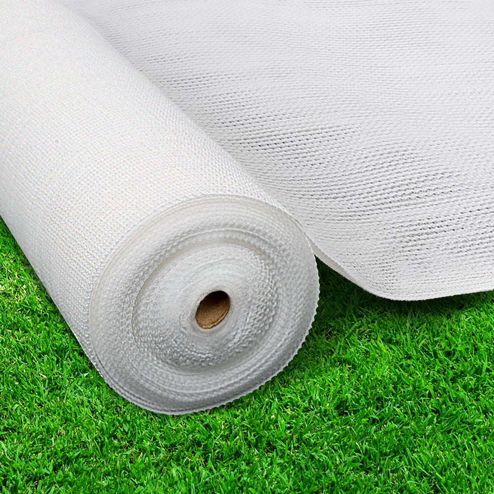 Instahut 50% Shade Cloth 1.83x10m Shadecloth Wide Heavy Duty White-6