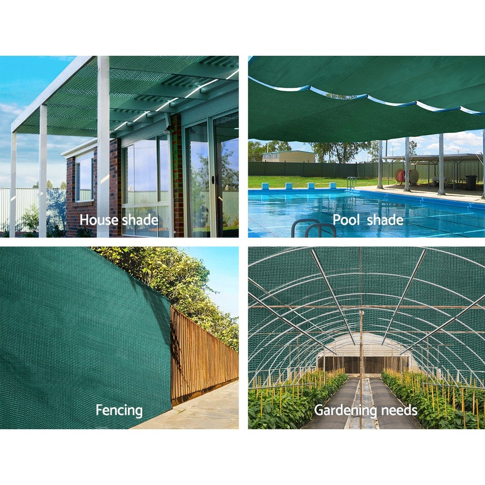 Instahut 30% Shade Cloth 1.83x10m Shadecloth Wide Heavy Duty Green-3