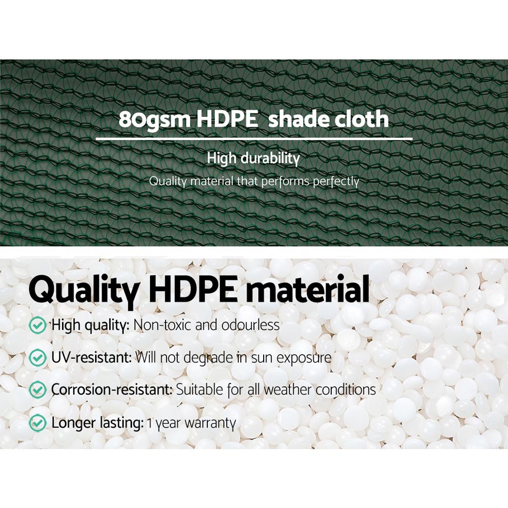 Instahut 30% Shade Cloth 1.83x10m Shadecloth Wide Heavy Duty Green-4