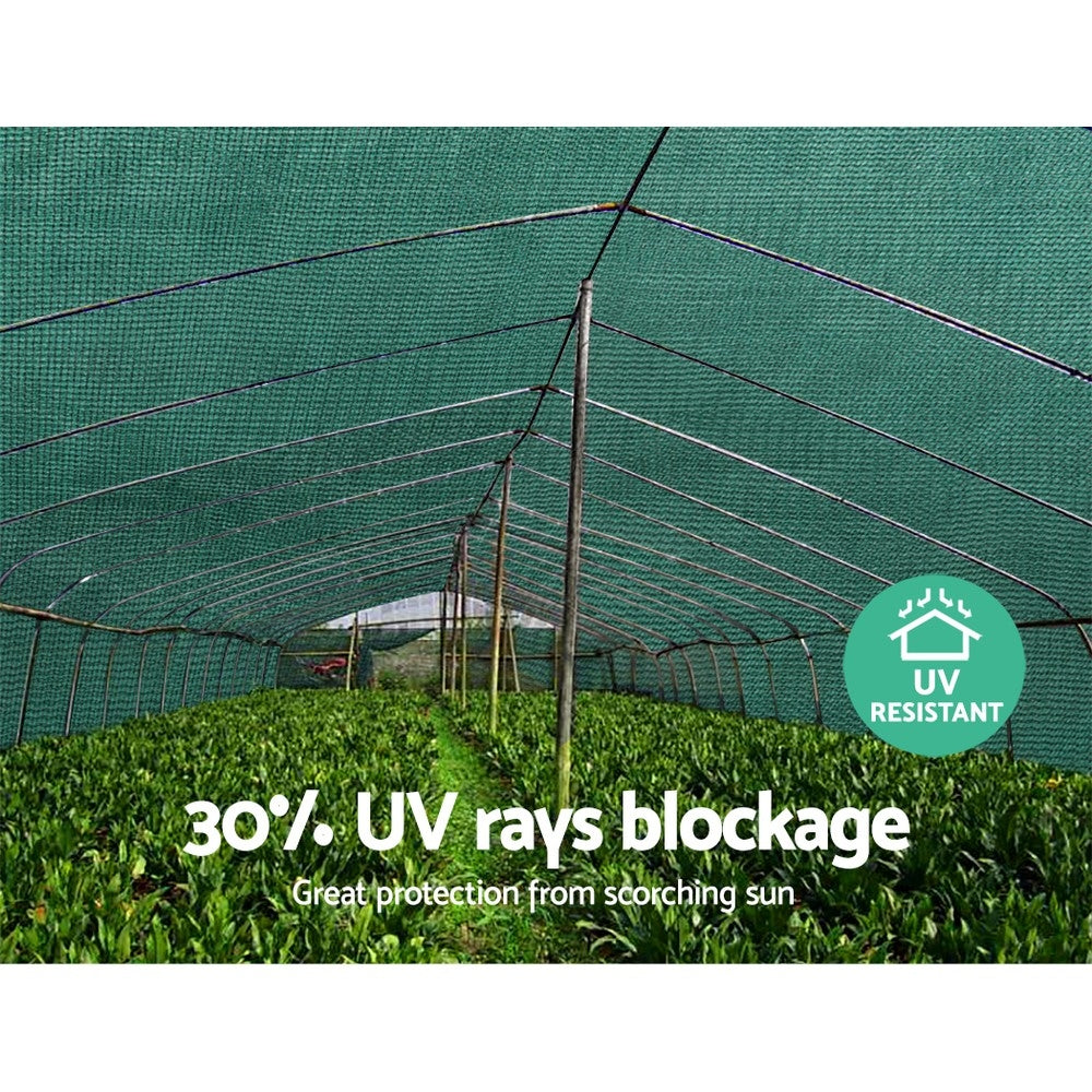 Instahut 30% Shade Cloth 1.83x10m Shadecloth Wide Heavy Duty Green-5