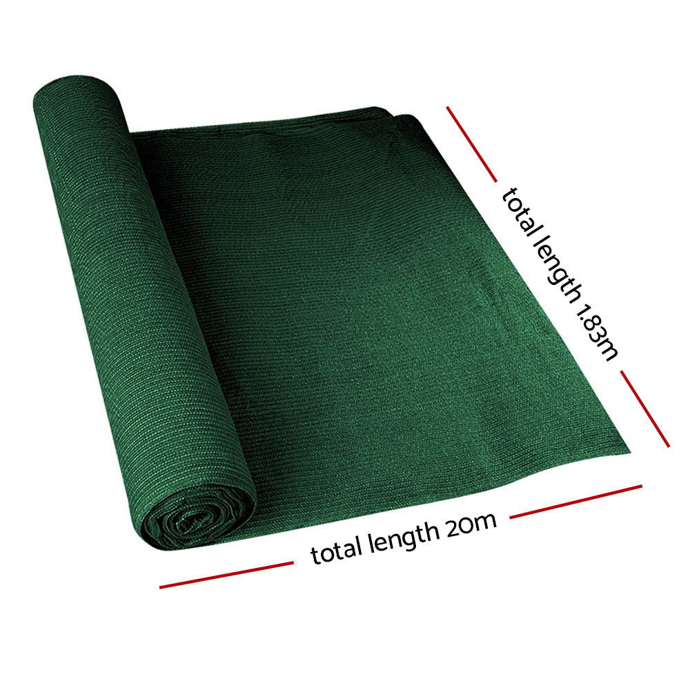 Instahut 70% Shade Cloth 1.83x20m Shadecloth Sail Heavy Duty Green-1