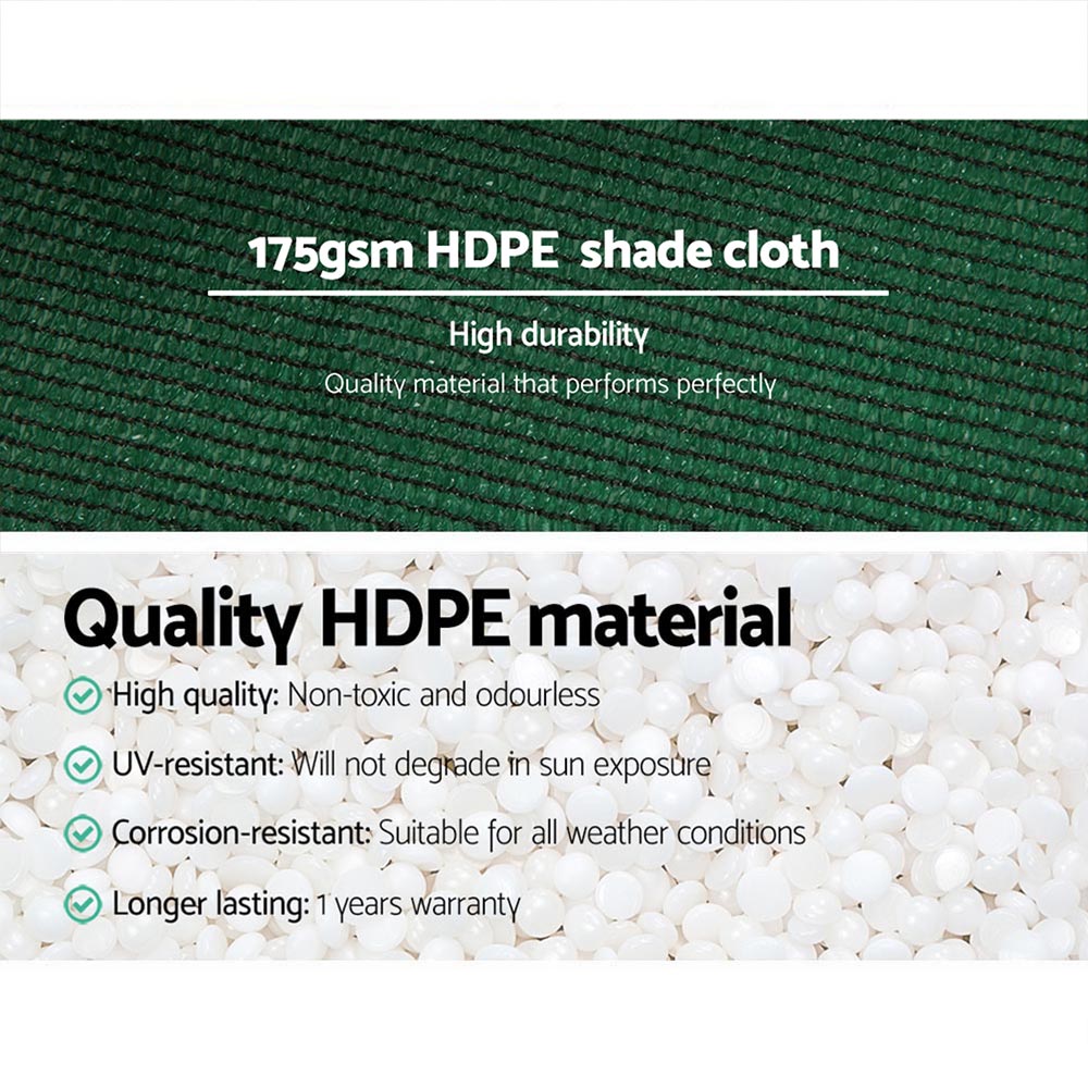 Instahut 70% Shade Cloth 1.83x20m Shadecloth Sail Heavy Duty Green-4