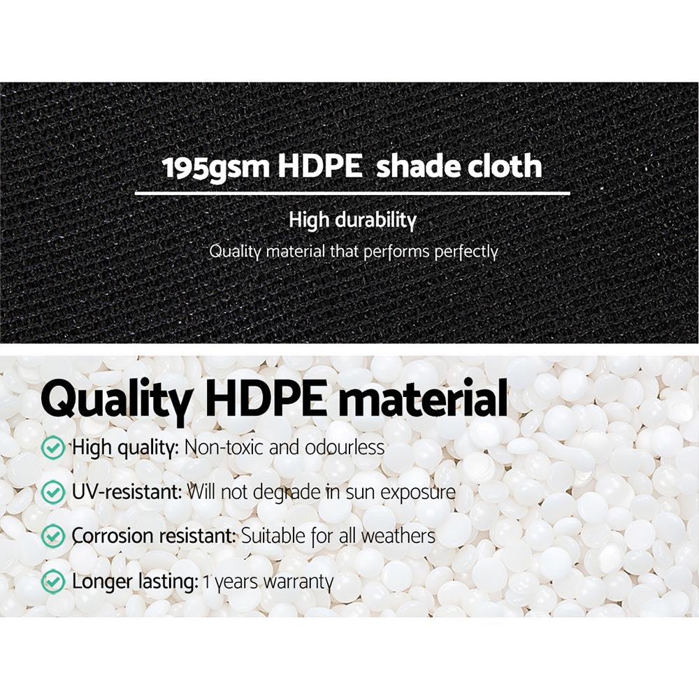 Instahut 90% Shade Cloth 1.83x20m Shadecloth Sail Heavy Duty Black-4