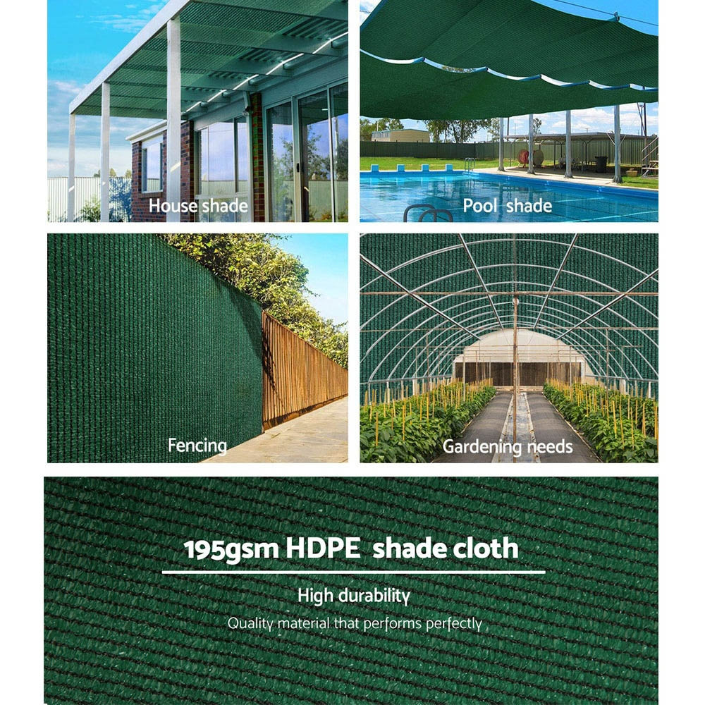 Instahut 90% Shade Cloth 1.83x20m Shadecloth Sail Heavy Duty Green-3