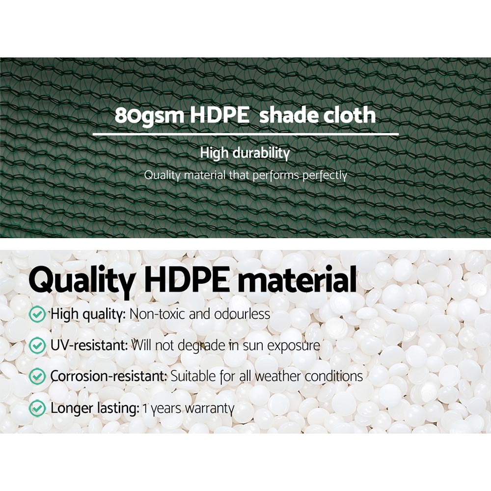 Instahut 30% Shade Cloth 1.83x30m Shadecloth Wide Heavy Duty Green-4