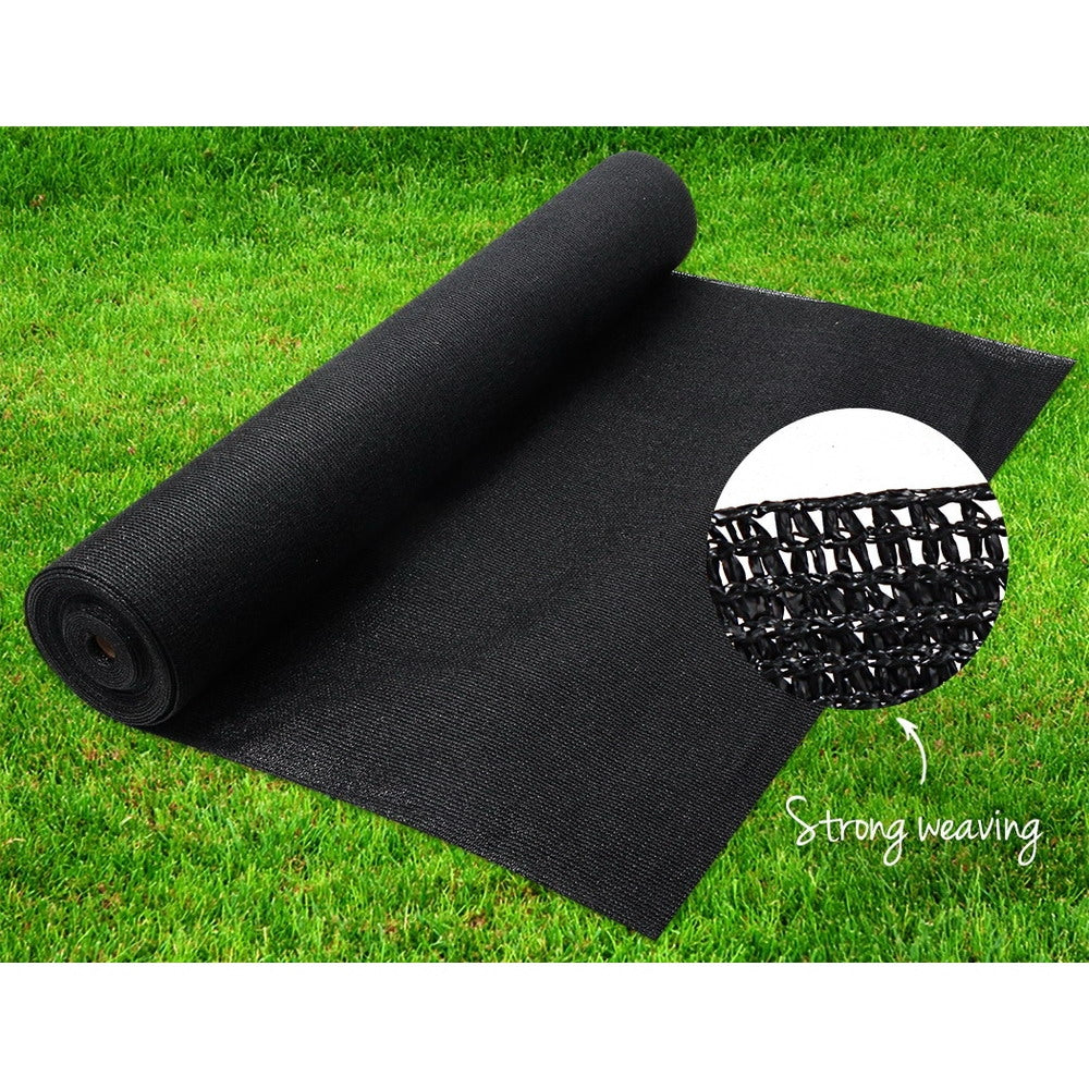 Instahut 70% Shade Cloth 1.83x50m Shadecloth Sail Heavy Duty Black-4